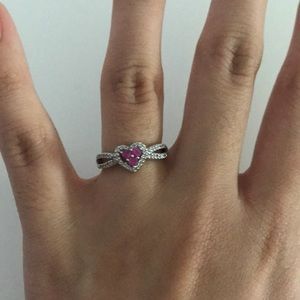 Pink Sapphire Heart Ring